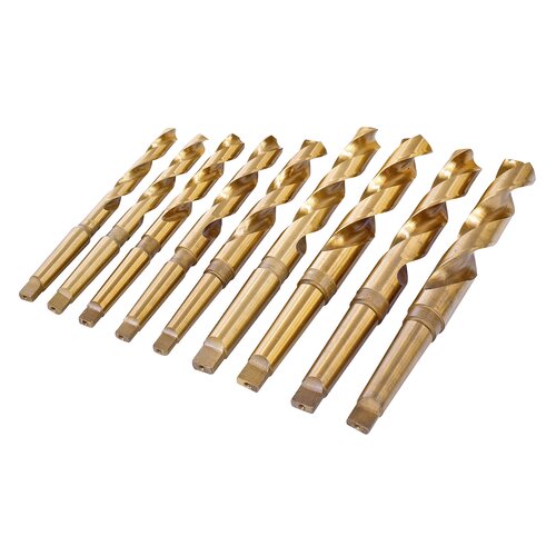 HSS svrdla s konusnom drškom, metrička, MK 2/3, 9 kom. - 14,5-30 mm, TiN prevlaka, set B