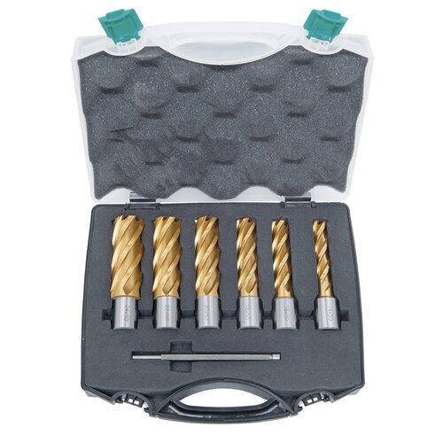 Set HSS krunskih svrdla CDL, TiN prevlaka, 14 - 24 mm, dubina bušenja 50 mm