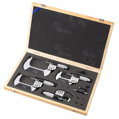Set od 4 kom. elektroničkih digitalnih mikrometara, 0 - 100 mm / 0,001 mm